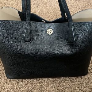 Tory Burch leather black tote bag